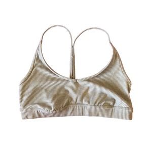 ALO Yoga Ribbed Sports Bra - Tan